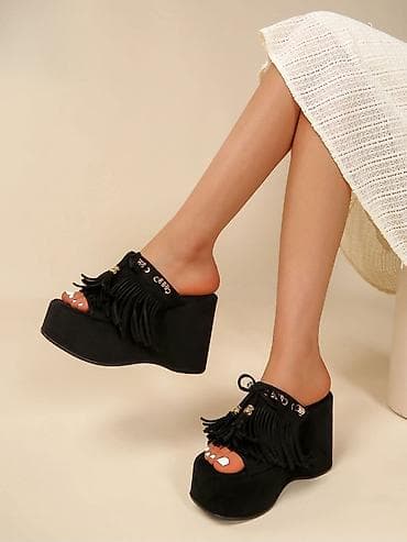 ženska obuća veliki brojevi: Ženske platforme/klompe sa resama Velicine od 36 do 41 - Model — 3