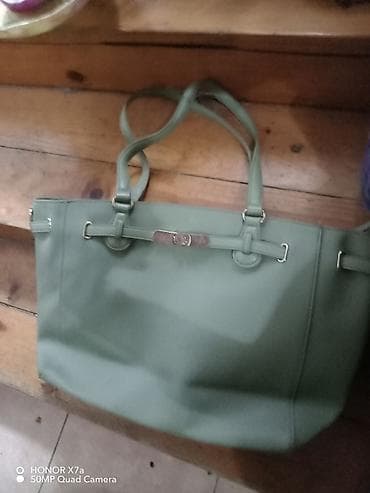 Zelena ženska torba – shopper/tote model - Materijal: eko koža sa