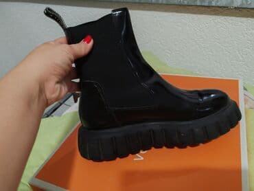 gleznjace sa petom: Crne ženske gležnjače – Chelsea stil sa platformom - Materijal — 1