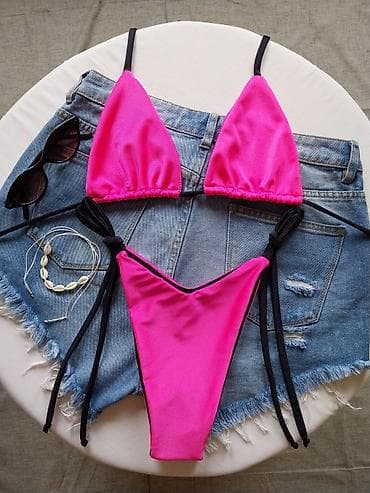bonatti kostimi: Bikini set – jarko pink trodelni model (top + gaćice) - Gornji deo — 3