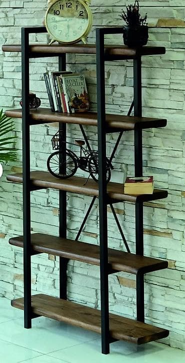 komode za dnevnu sobu: Industrijska polična jedinica – metal i puno drvo - Dizajn: moderan — 2