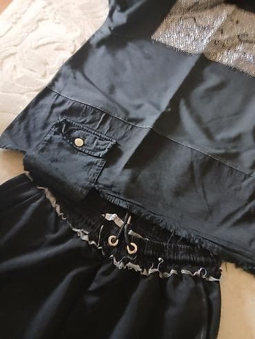 majice v izrez: Ženski komplet – majica i trenerka (crna) - Dvodijelni komplet u — 3