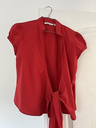 shein bluze: ZARA WOMAN crvena wrap/bluza na preklop - Model: ženska bluza na — 1