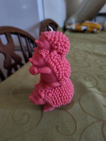 igraonica za bebe: Dekorativna sveća – ružičasti ježići u tri nivoa - Materijal — 2