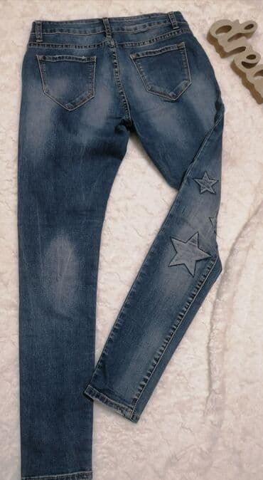 pocepane pantalone: Nove One Love M Nove Prelepe sa aplikacijom u obliku zvezde,skroz — 3