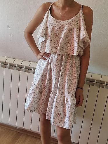 helanke sa mrezicom: Letnja haljina na bretele sa sitnim cvetnim printom - Materijal — 3