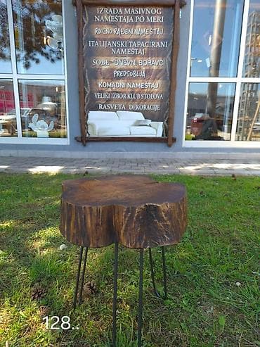 jysk sto za kompjuter: Klub sto napravljen od unikatnog panja Dimenzije: 45x41 H 46 Debljina — 1