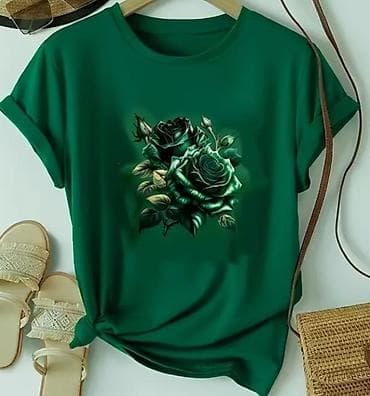 starke bele: Ženska majica kratkih rukava – tamnozelena - Boja: tamno zelena - — 6