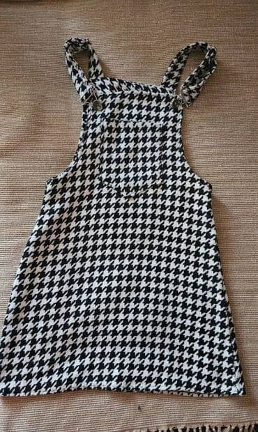 katrin svecane haljine: Haljinjca za devojčice 152-158. Štof crno bele boje sa tregerima — 2