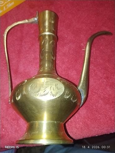 za kucu stvari: Mesingani dekorativni ibrik/džezva sa gravurom - Materijal: masivan — 3