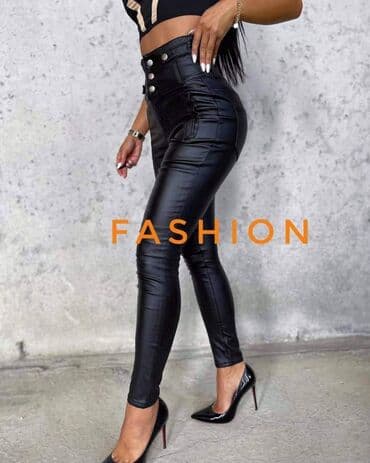 kozne pantalone hm: ️️️ fenomenalan novi model pantalona od eko koze visokog struka - cena — 2