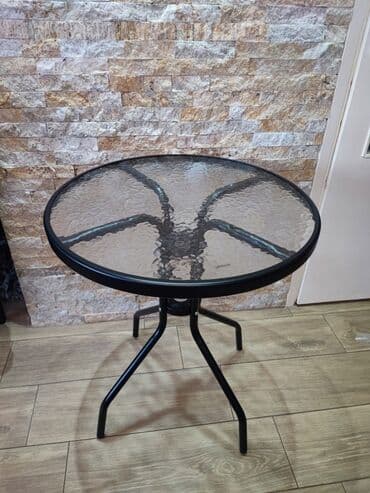 okrugli stolovi dimenzije: BAŠTENSKI STO Stakleni stočić za bašte,terase,dvorišta. KALJENO — 9