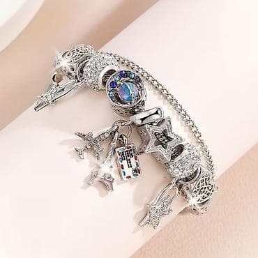 sterling silver 925 cena: Narukvica sa privescima – personalizovani “charm” dizajn - Tip — 4