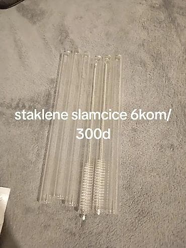 6 staklenih slamcica
