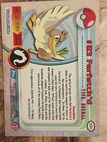 victoria harmonika: Pokemon kolekcionarska kartica – Farfetch’d (#83) - Izdavač: Topps - — 2