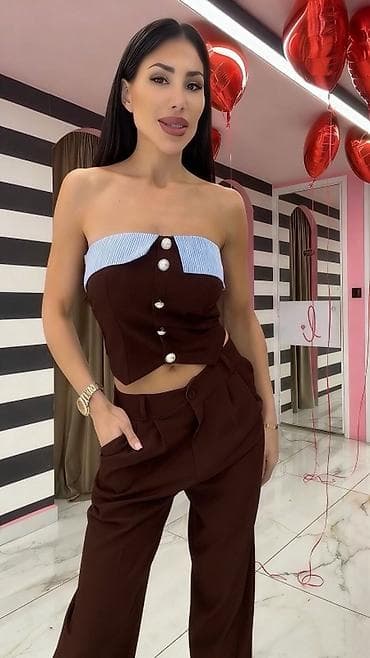 cropp pantalone: ✅Ženski komplet – strapless korset top i široke pantalone
✅3000 din — 10