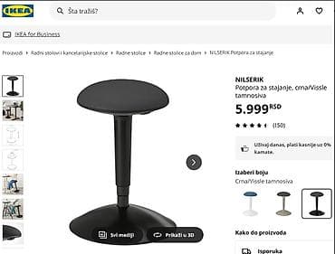 sank stolovi: Barska - kozmetička stolica IKEA NOVA stolica SA LIFTOMATOM, podesiva — 4