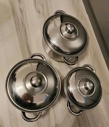 sve za kuhinju: Set od 3 inox lonaca sa poklopcima – “Classic Soup Pot” - Materijal — 2