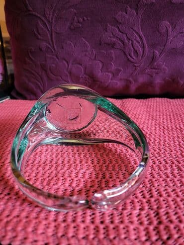 Staro posuđe i escajg: Korpa nova duvano staklo Albi glass Spanija 70te. Visina. 11cm — 7