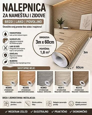 2500din rolna 3m x 60cm 🔥 MODERNE 3D NALEPNICE ZA ZID – HIT
