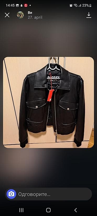 DIESEL ženska kožna jakna – crna - Model: kratka biker/bomber silueta