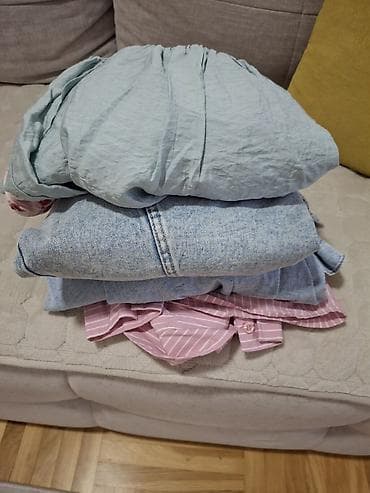 bershka kompleti: Denim komplet: haljina + jakna - Haljina od svetloplavog teksasa — 10
