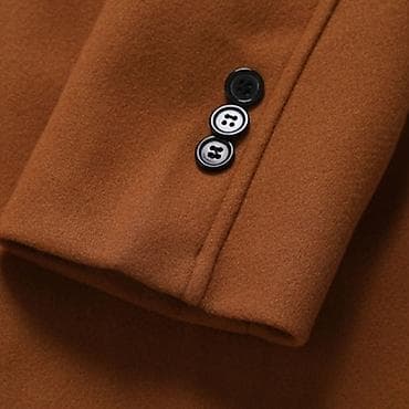 deda mraz kapa: Muški kaput petrolej-braon boje, elegantnog minimalističkog dizajna — 3