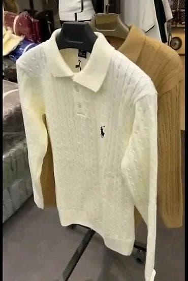 džemperi zara: Pleteni džemper/polo za muškarce sa kragnom i dugmadima - Model — 3