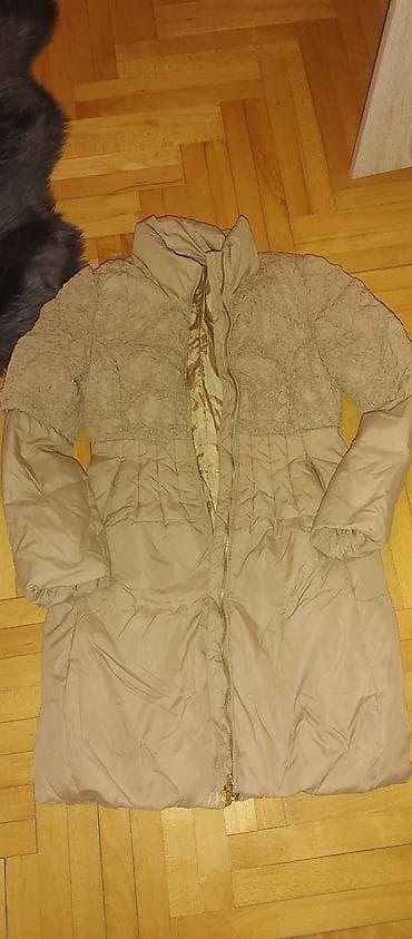 dzemper sa srcima: Ženska zimska jakna/kaput, bež/šampanj ton. - Model duže dužine — 5