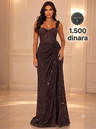 Elegantna duga večernja haljina sa šljokicama, u veličini L. - Boja na lalafo.rs Elegantna duga večernja haljina sa šljokicama, u veličini L. - Boja