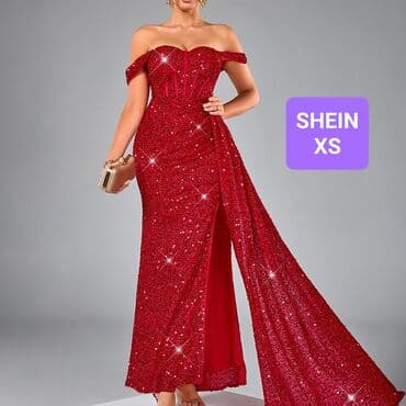 svečane mini haljine: XS (EU 34), color - Red, Evening, With the straps — 1