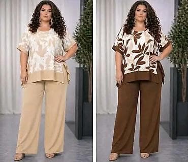 Overalls: Ženski komplet – tunika i pantalone, plus size - Dvodijelni set — 3