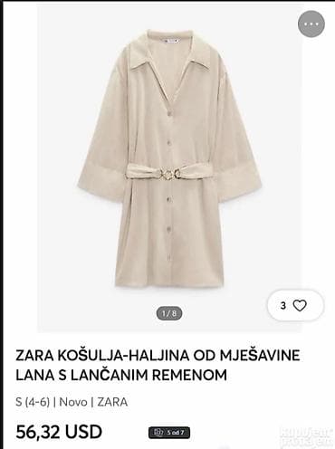 pull: ZARA haljina od mešavine lana sa lančanim kaišem, S velićine a — 6