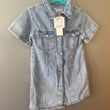 Bodiji i zeke za bebe: Zara haljina od teksasa za devojcice Sa kratkim rukavima,ali moze za — 2