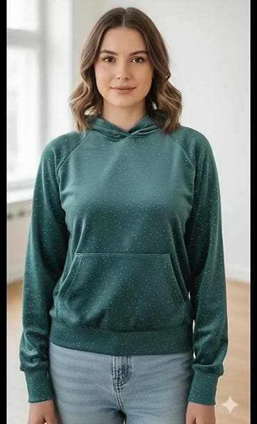 Ostala ženska odeća: Ženska dukserica s kapuljačom – zelena, sitno prošarana - Klasčan — 1