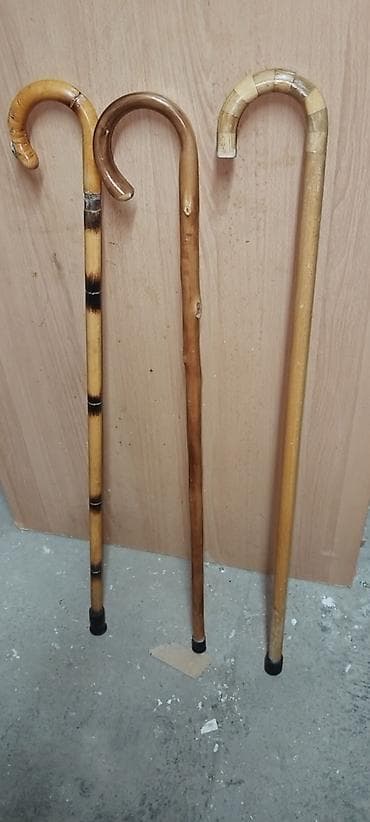 Slušni aparati: Drvene štapovi za hodanje – set od 3 komada - Materijal: puno drvo — 5