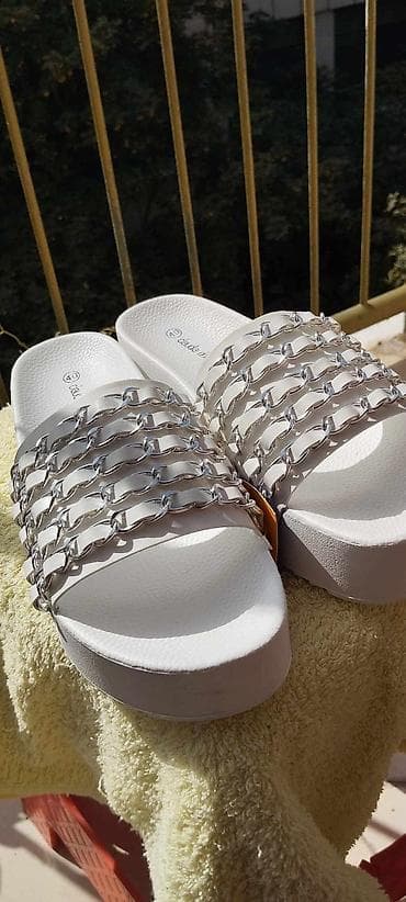 kozne papuce zenske: Papuče 40, bоја - Bela — 2