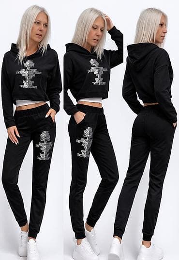 set torbi: Dvoslojni ženski komplet trenerke – crni. Nošena jednu sezonu - Set — 1