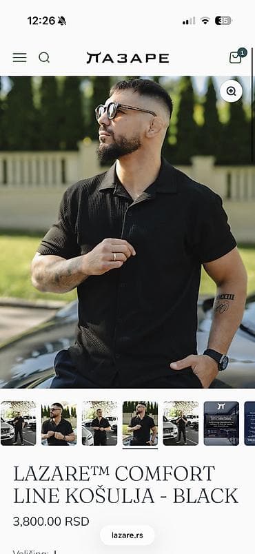 LAZARE COMFORT LINE KOŠULJA - BLACK L veličina Nova Lazare košulja