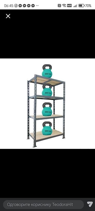 emmezeta komode za bebe: Montažna Polica 180x100x60cm 4x200kg 1412Tehnički podaci: Visina: 180 — 2