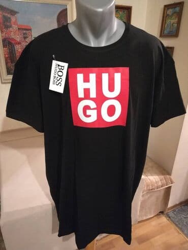 pantalone za punije: Nova muska markirana majica Hugo Boss u velikom broju 4XL Crna — 1