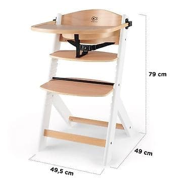 drvene hranilice za bebe: KINDERKRAFT STOLICA ZA HRANJENJE 2U1 ENOCK NATUR+GREY Šifra — 4
