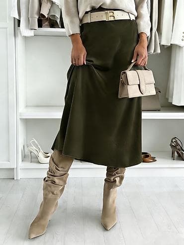 njujorker suknje: 💫Satenasta midi suknja A‑kroja
✅2200 din — 5