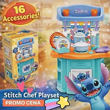 drvene kace za kupus cena: Stitch Chef Playset – dečija kuhinja sa 16 dodataka - Tematska — 1