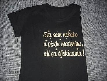 haljinica i šeširic: Majice zenske sa štampom. Različiti motivi i natpisi. - Crne majice — 8