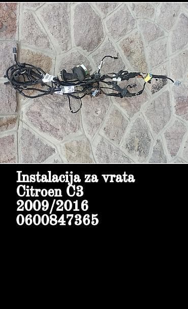 delovi za podizace stakla: Instalacija za vrata – Citroen C3 (2009–2016) - Originalni kablovski — 1
