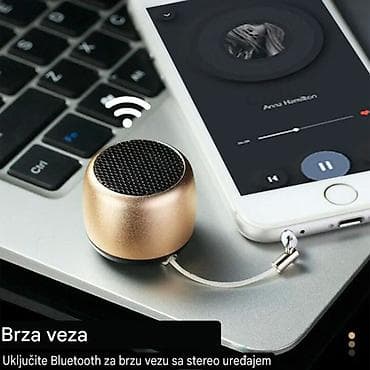 laptopovi cene: Nov bežični zvučnik blutut. Ima punjivu bateriju i punjač, puni se sa — 7