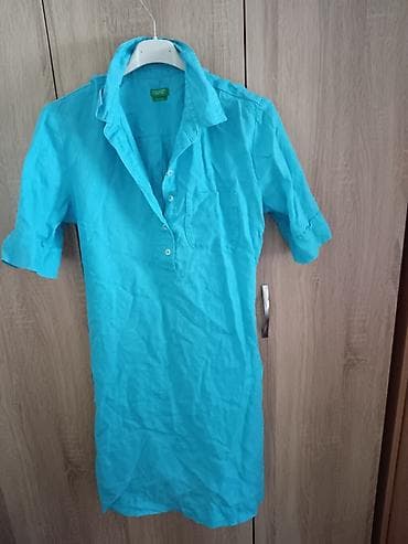 krem jakne: La United Colors of Benetton – ženska košulja-haljina, Pure Linen - — 2