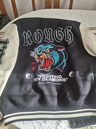 philipp plein jackets: FSBN varsity jakna – veličina S - Boja: crno telo, bež rukavi - — 2