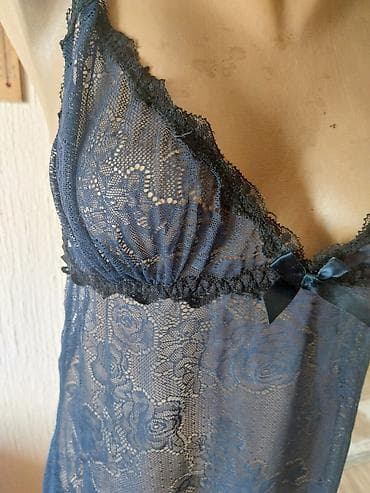 pepco zrenjanin: Čipkana spavaćica/babydoll – tamnoplava L veličina tamno plava - — 2